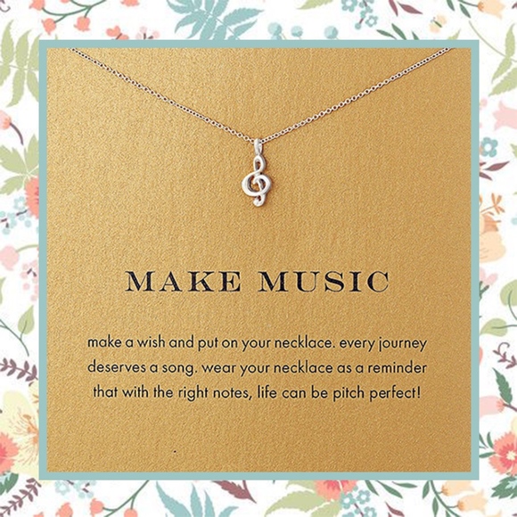 Unique Styles necklaces Jewelry - 🎀 MUSIC NOTE SILVER NECKLACE CARD BOHO CHIC BOHO
